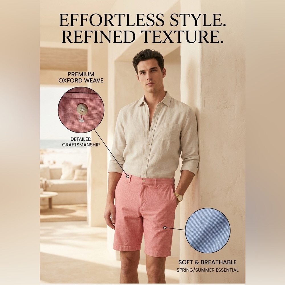 Banana Republic Men’s 100% Linen Long Sleeve Shirt - Beige/Oatmeal (Sh 7)